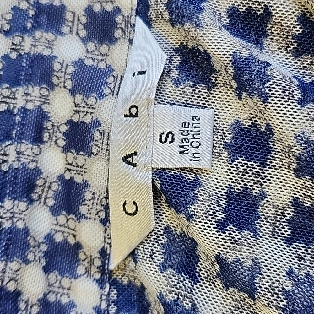Navy and White Mesh Shirt Button-Up  CAbi Style 736 Small - Picture 4 of 4